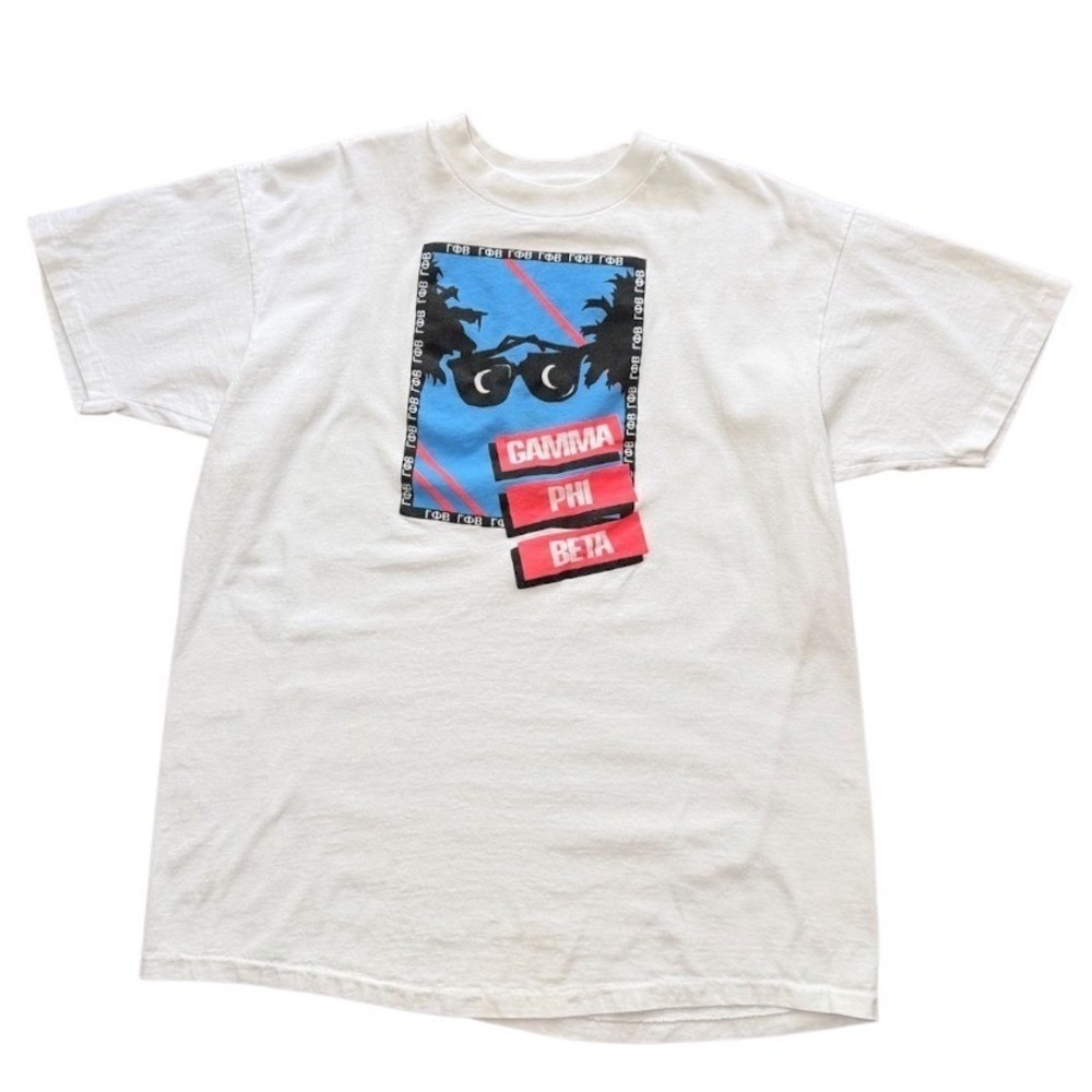 Vintage 90s Gamma Phi Beta Fraternity Scholar Varsity Graphic College T-Shirt